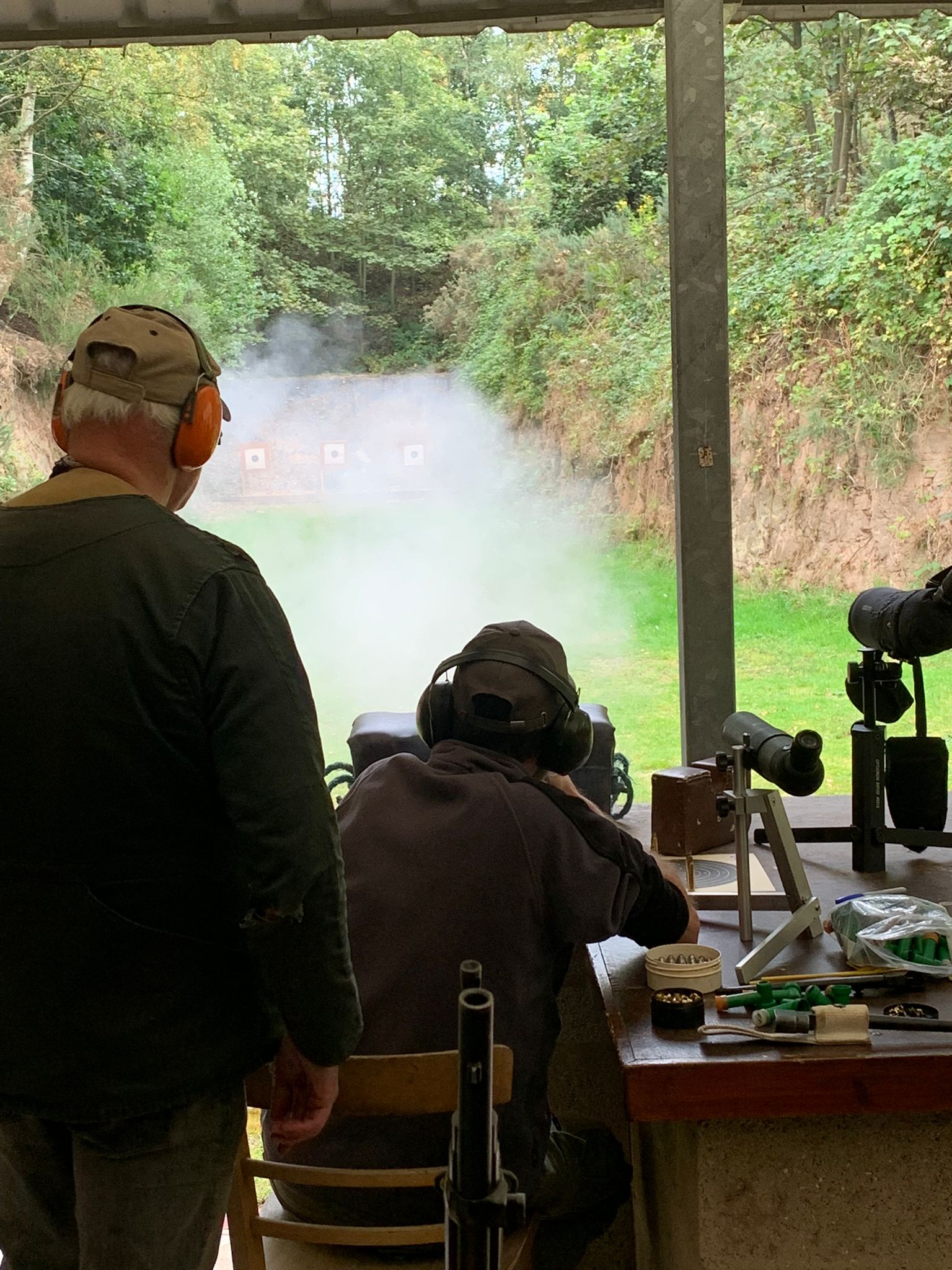 Members at the covered shooting range — enlarge photo